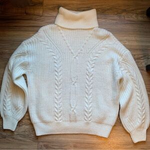 Cable Knit Sweater - Off-White - Size Medium